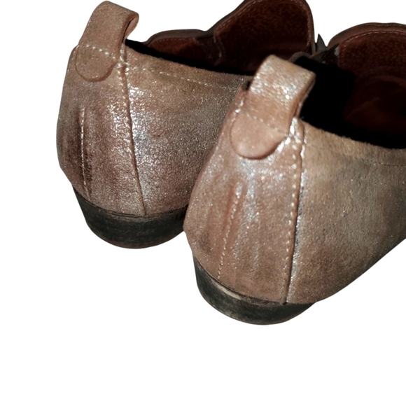 ANTHROPOLOGIE‎ x SEYCHELLES Metallic Distressed Leather Slip-on Loafer/Flat 7.5 - Picture 6 of 13